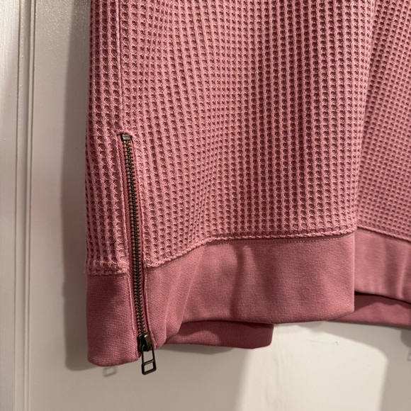 LL Bean Women Birchwood Brushed Waffle Knit V-Neck Long Sleeve Top Medium Pink - Picture 9 of 14